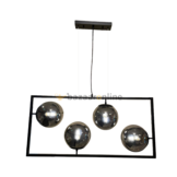 Hanglamp Illusion Smoking glass 4 lichts mix - Kader - Industrieel