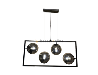 Hanglamp Illusion Smoking glass 4 lichts mix - Kader - Industrieel