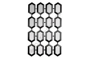 Beehive Spiegel Zwart - Honingraat motief