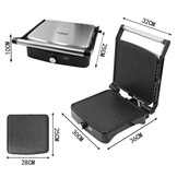 Cheffinger Panini Grill / Contactgrill - Zwart/Zilver