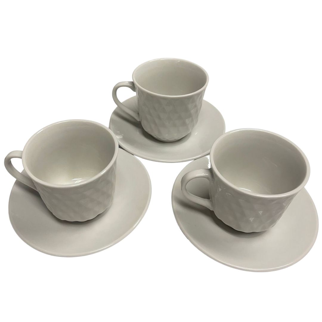 Espressoset - Diamonds - 12-delig - Wit