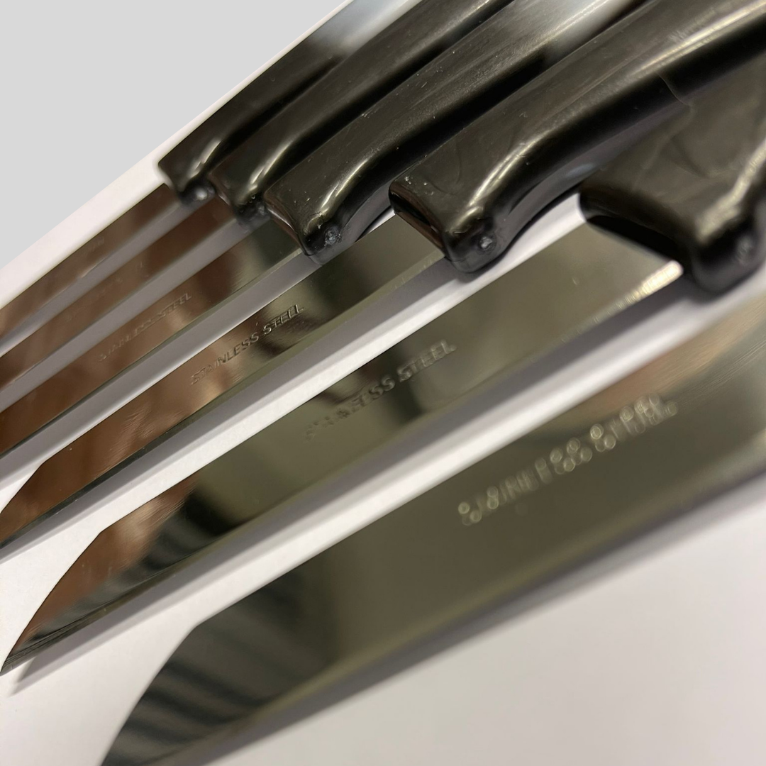 6-delige aardappel schilmesjes - zwart/grijs