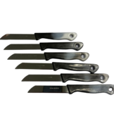 6-delige aardappel schilmesjes - zwart/grijs