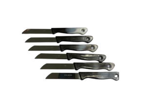 6-delige aardappel schilmesjes - zwart/grijs