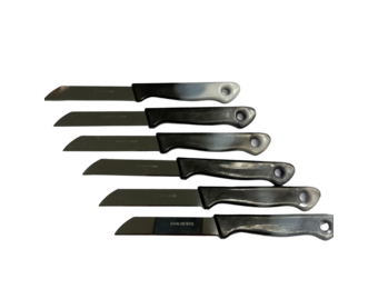 6-delige aardappel schilmesjes - zwart/grijs