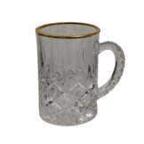 Theeglazen met oortje - gouden rand - set van 6