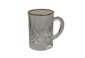 Theeglazen met oortje - gouden rand - set van 6