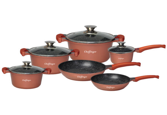 Cheffinger pannenset 6-delig - Brons