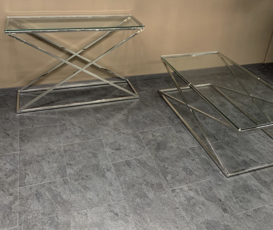 Salontafel Rixos Helder Glas 130 x 70 cm Zilver