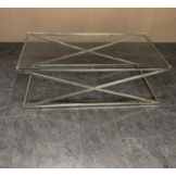 Salontafel Rixos Helder Glas 130 x 70 cm Zilver