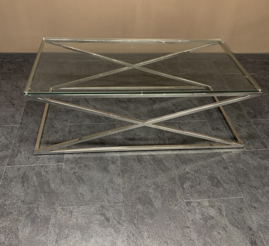 Salontafel Rixos Helder Glas 130 x 70 cm Zilver