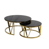 Salontafel Parky Goud Zwart glas