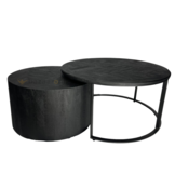 Salontafel Cilinder Black Bonito - Zwart - Set van 2 - Cilinder