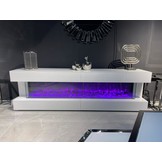 TV-meubel Oxton Wit met ingebouwde 3D sfeerhaard