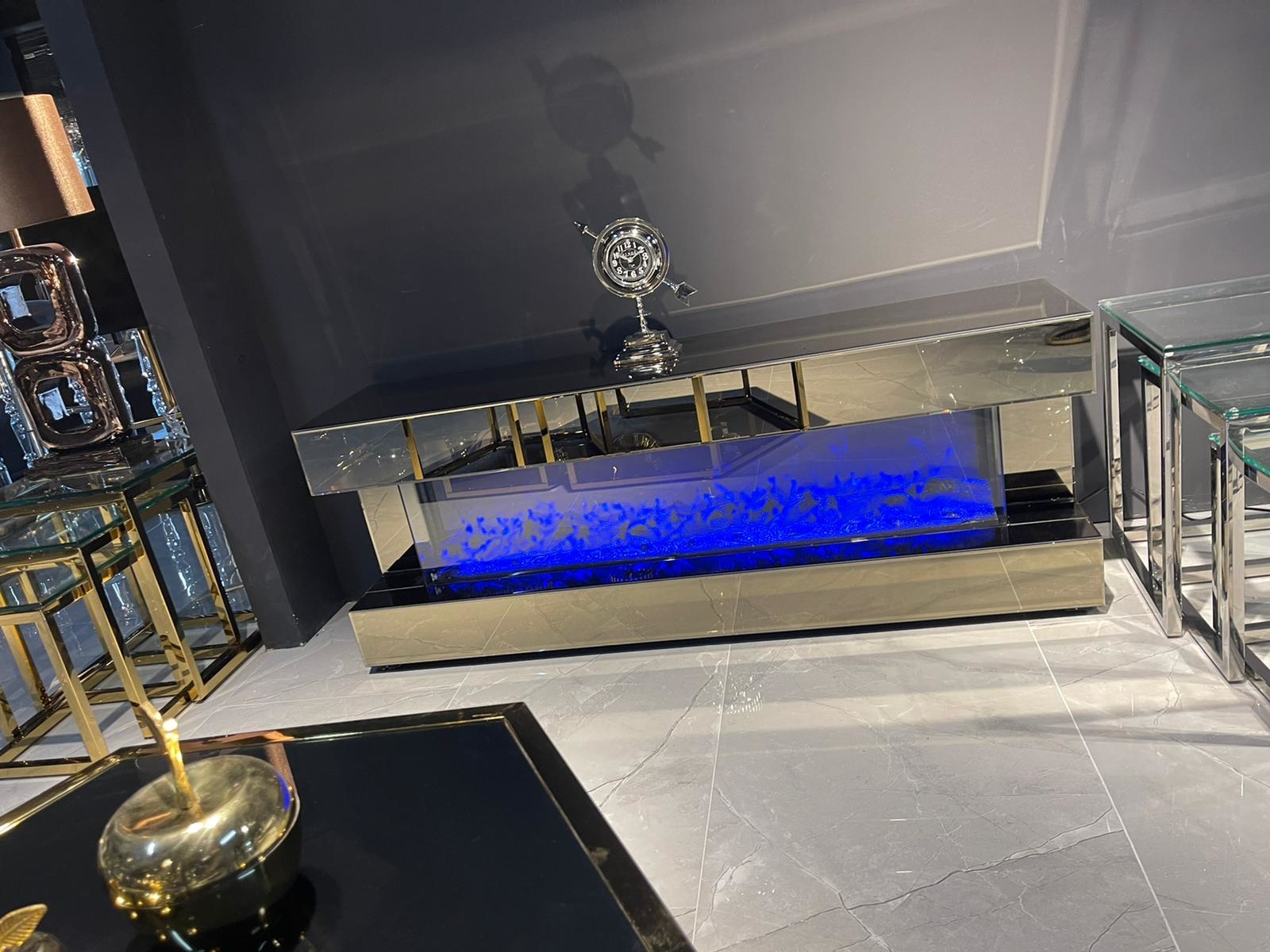 TV-Meubel Oxton - Sepia - incl. Sfeerhaard