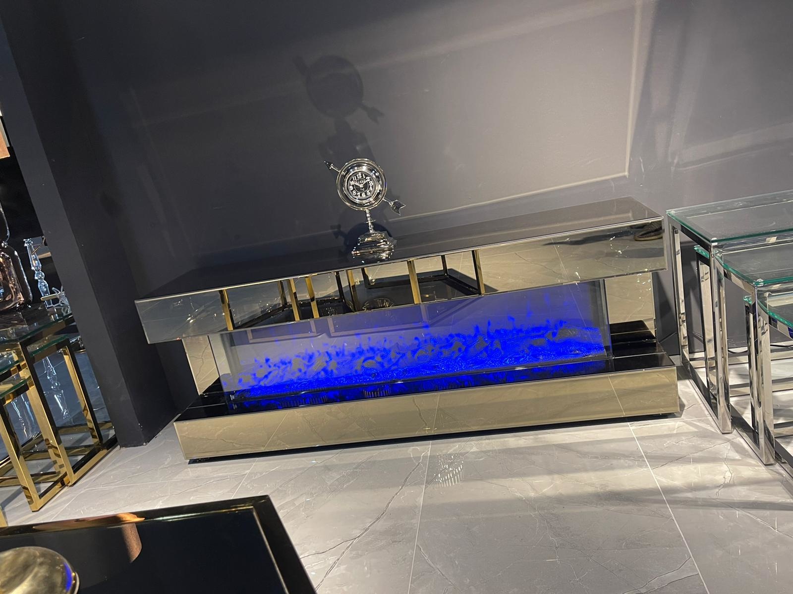 TV-Meubel Oxton - Sepia - incl. Sfeerhaard