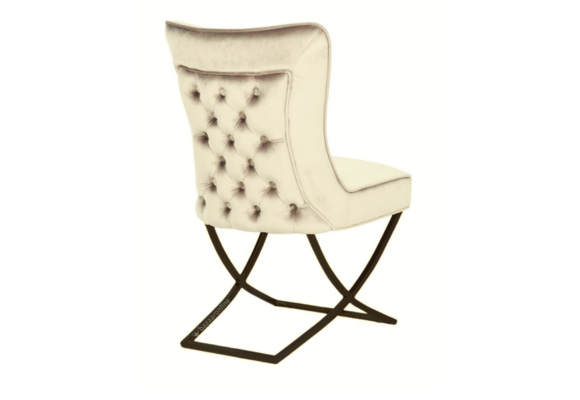 Stoel Luxor Beige Velvet / Zwart