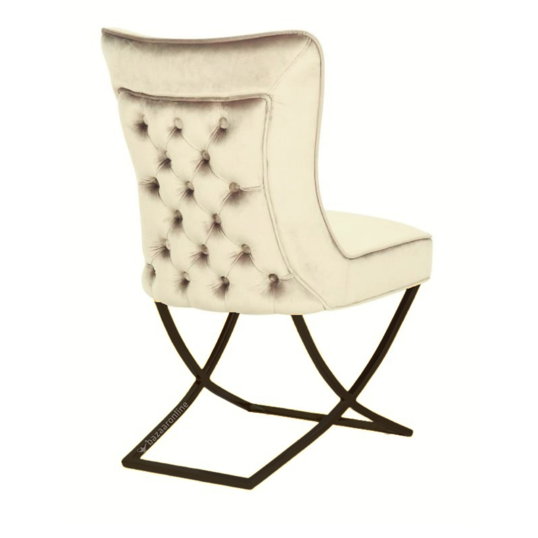 Stoel Luxor Beige Velvet / Zwart