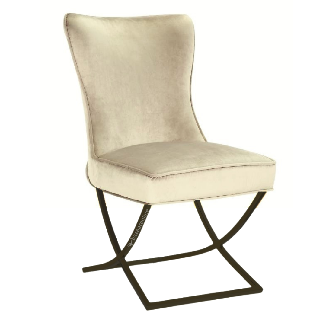 Stoel Luxor Beige Velvet / Zwart