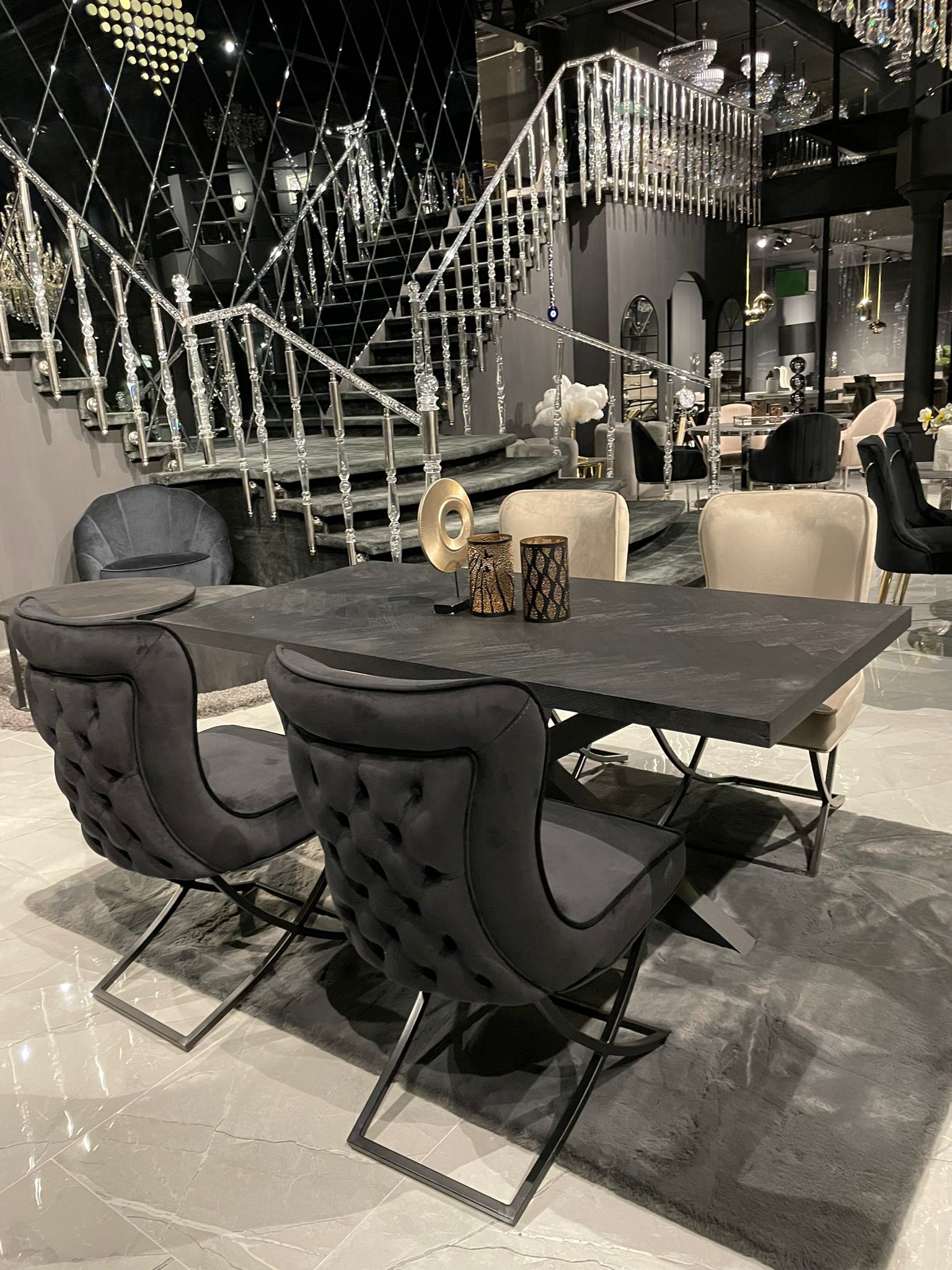 Stoel Luxor Zwart Velvet / Zwart