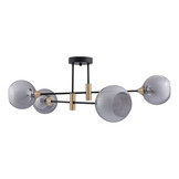 Plafondlamp Gold Alicia - smokey glas - 4 lichts