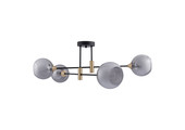 Plafondlamp Gold Alicia - smokey glas - 4 lichts