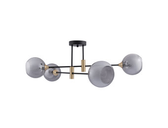Plafondlamp Gold Alicia - smokey glas - 4 lichts