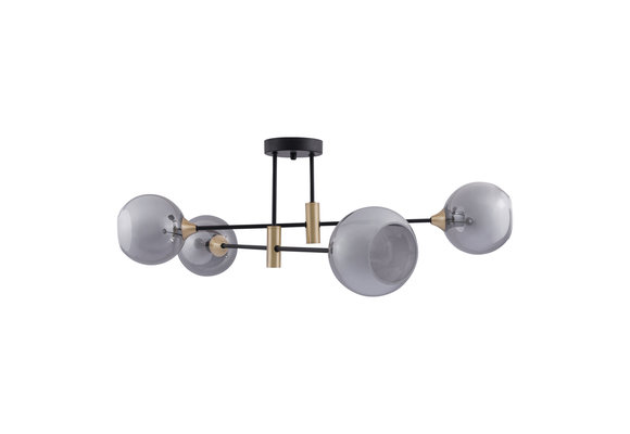Plafondlamp Gold Alicia - smokey glas - 4 lichts