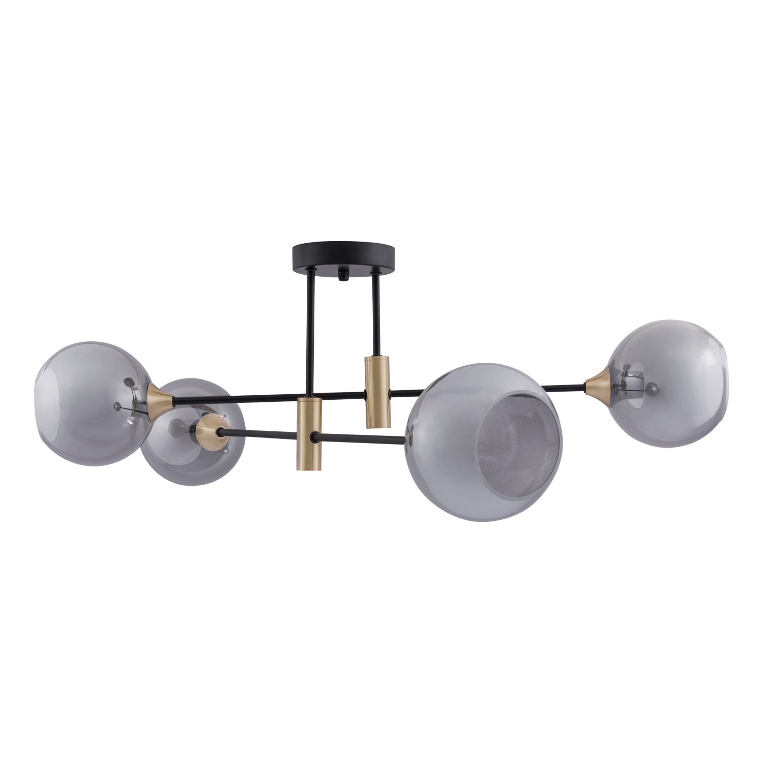 Plafondlamp Gold Alicia - smokey glas - 4 lichts