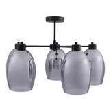 Plafondlamp Lydia - smokey glas - 5 lichts