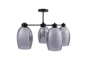 Plafondlamp Lydia - smokey glas - 5 lichts