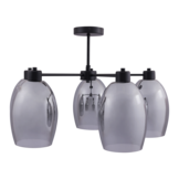 Plafondlamp Lydia - smokey glas - 5 lichts