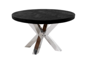 Eettafel Black Bonito Rond 130 cm - visgraat look