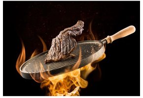 Gietijzeren pan ø 35 cm - dubbelzijdig - 3 in 1