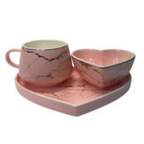 Koffiesetje - Love - 3-delig - Roze / Goud