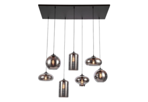 Hanglamp Smoke glas 7 lichts Mix
