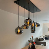Hanglamp Smoke glas 7 lichts Mix