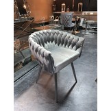 Stoel Wave Chair Grijs velvet Zilver