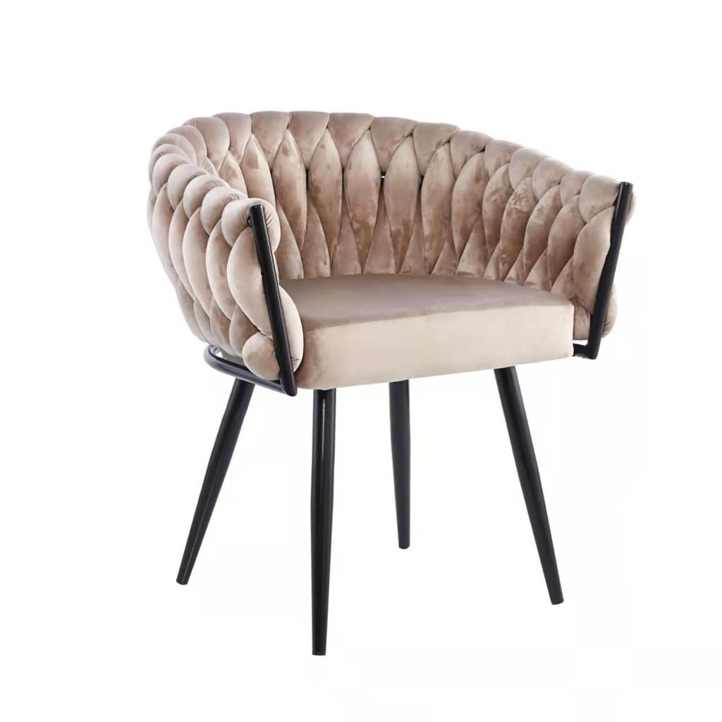 Stoel Wave Chair Taupe velvet Zwart