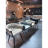 Stoel Wave Chair Zwart velvet Goud