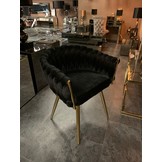 Stoel Wave Chair Zwart velvet Goud