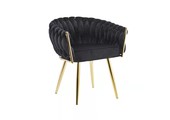 Stoel Wave Chair Zwart velvet Goud