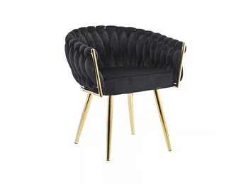 Stoel Wave Chair Zwart velvet Goud