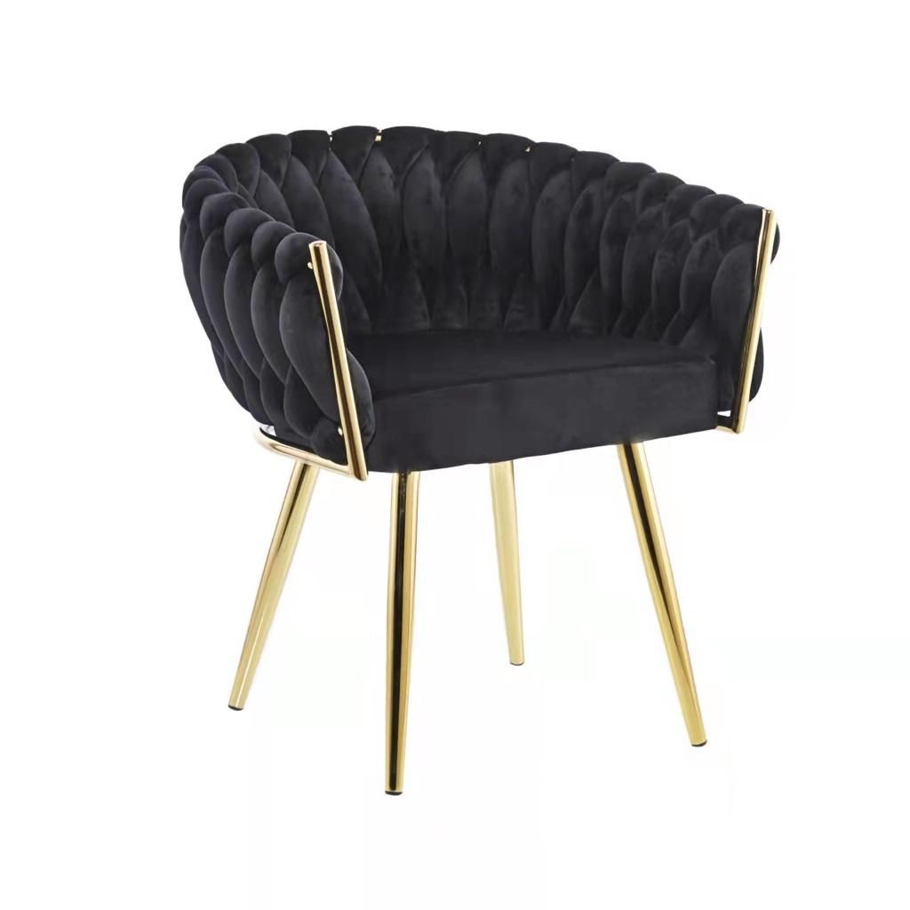 Stoel Wave Chair Zwart velvet Goud