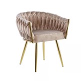 Stoel Wave Chair Taupe velvet Goud