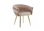 Stoel Wave Chair Taupe velvet Goud
