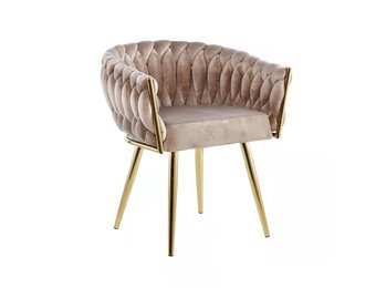 Stoel Wave Chair Taupe velvet Goud