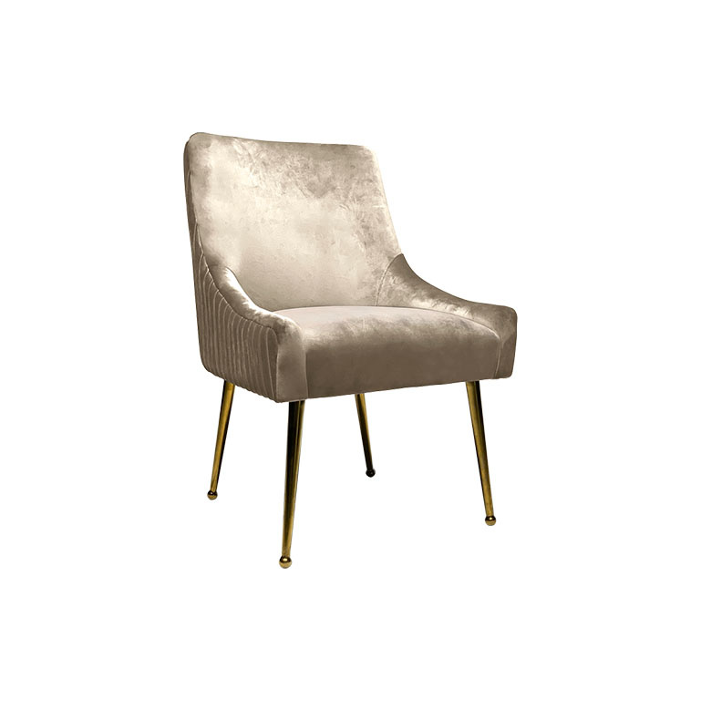 Eetkamerstoel Napoli Velvet Taupe / goud