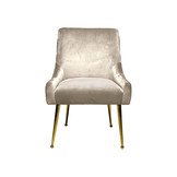 Eetkamerstoel Napoli Velvet Taupe / goud