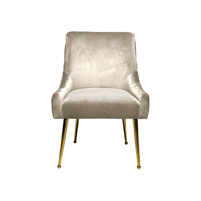 Eetkamerstoel Napoli Velvet Taupe / goud